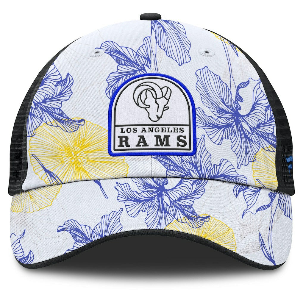 Fanatics Los Angeles Rams Tropical Adjustable Trucker Hat White/Black