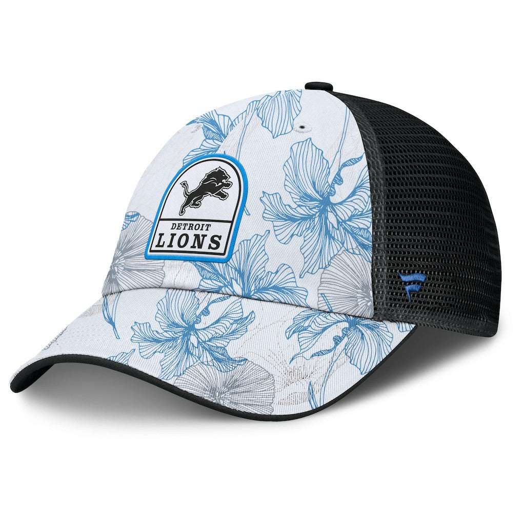 Fanatics Detroit Lions Tropical Adjustable Trucker Hat White/Black