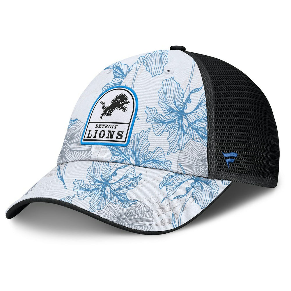 Fanatics Detroit Lions Tropical Adjustable Trucker Hat White/Black