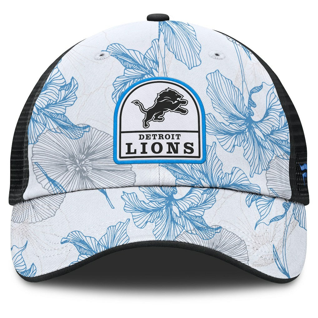 Fanatics Detroit Lions Tropical Adjustable Trucker Hat White/Black