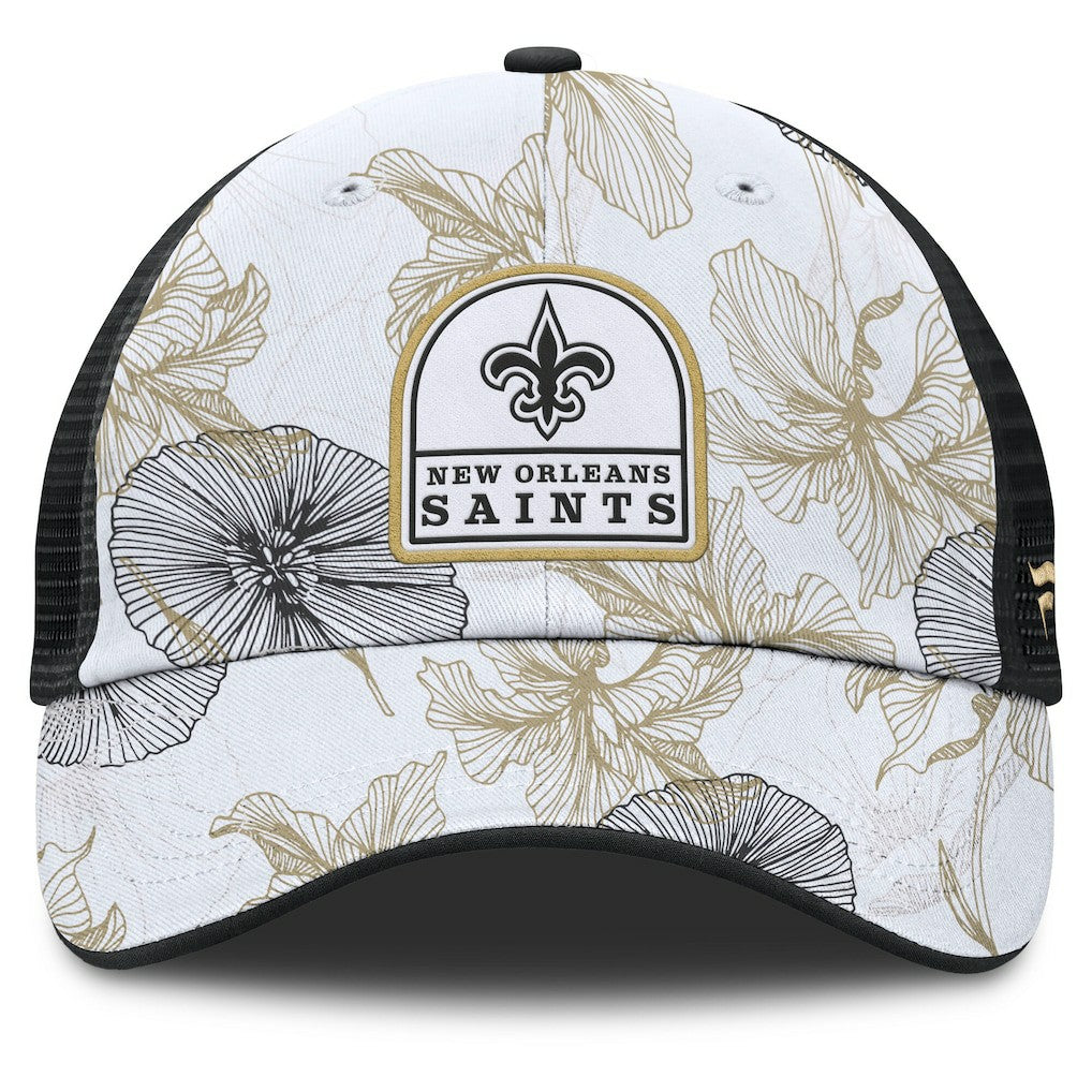 Fanatics New Orleans Saints Tropical Adjustable Trucker Hat White/Black