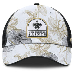 Fanatics New Orleans Saints Tropical Adjustable Trucker Hat White/Black