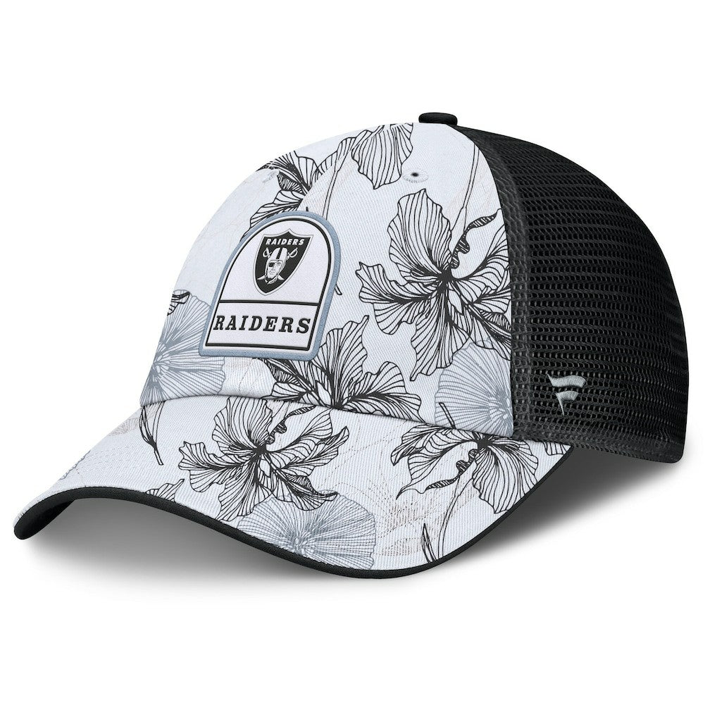 Fanatics Las Vegas Raiders Tropical Adjustable Trucker Hat White/Black