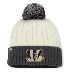 Fanatics Cincinnati Bengals Women's Coaxial Cuffed Knit Hat with Pom Cream