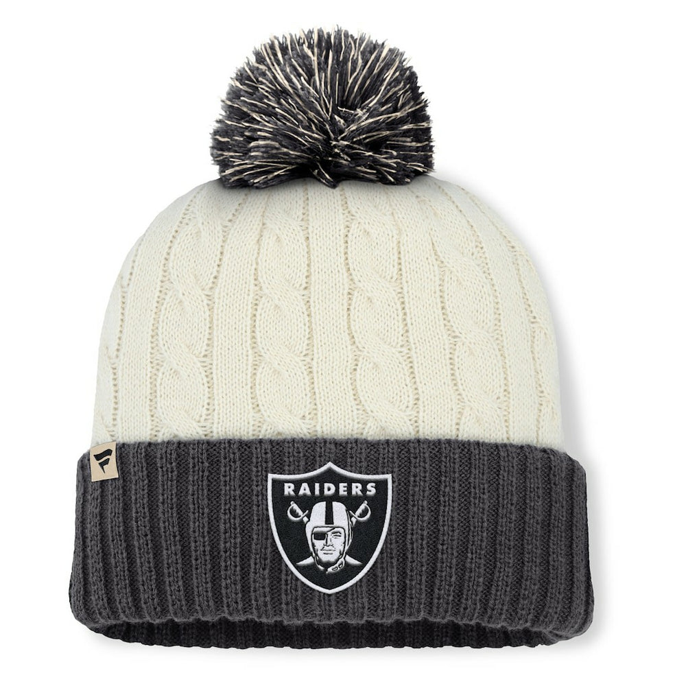 Fanatics Las Vegas Raiders Women's Coaxial Cuffed Knit Hat with Pom Cream