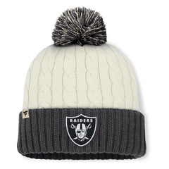Fanatics Las Vegas Raiders Women's Coaxial Cuffed Knit Hat with Pom Cream