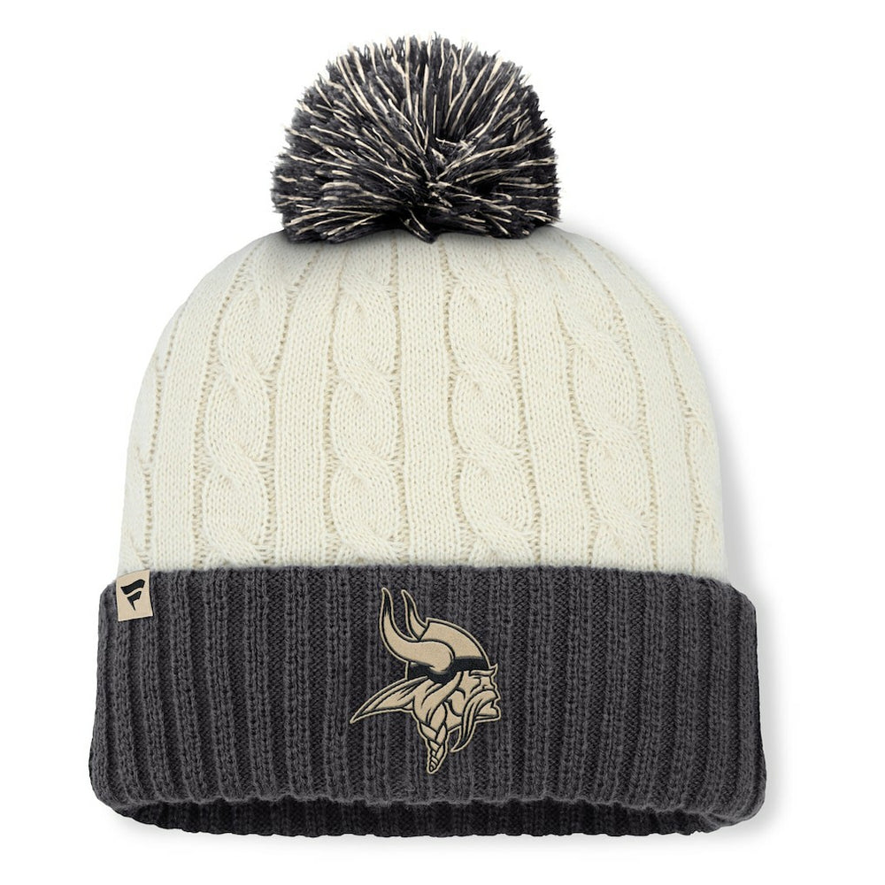 Fanatics Minnesota Vikings Women's Coaxial Cuffed Knit Hat with Pom Cream