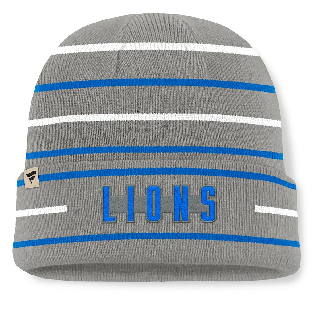 Fanatics Detroit Lions Throwback Yard Lines Cuffed Knit Hat Gray