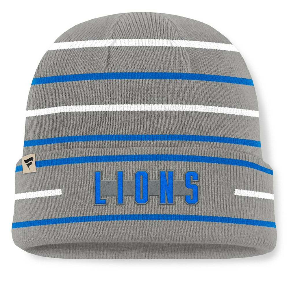 Fanatics Detroit Lions Throwback Yard Lines Cuffed Knit Hat Gray