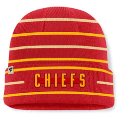 Fanatics Kansas City Chiefs Throwback Yard Lines Cuffed Knit Hat Red