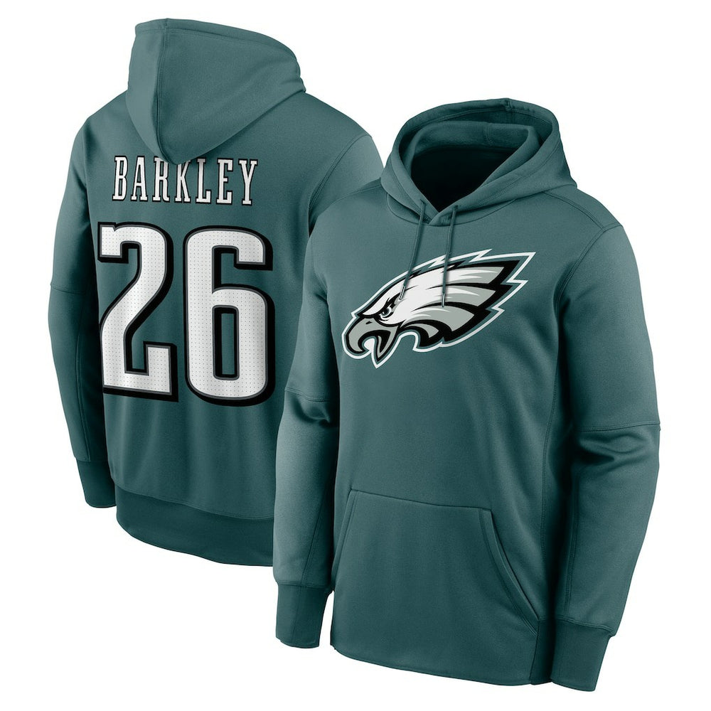 Nike Saquon Barkley Philadelphia Eagles Player Name & Number Therma Hoodie Midnight Green