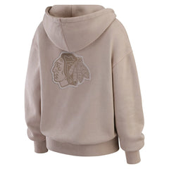 Chicago Blackhawks WEAR by Erin Andrews Women's Washed Pullover Crewdie - Tan - NHL 202830772