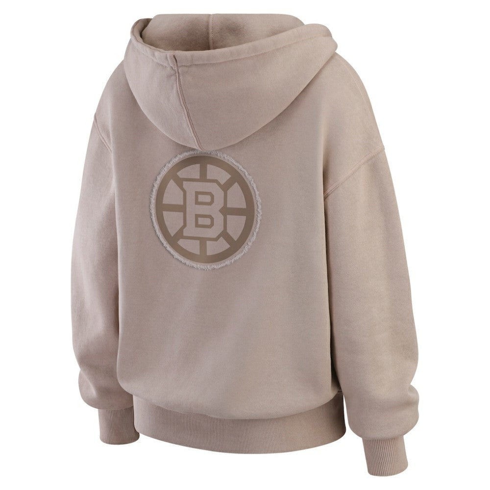 Boston Bruins WEAR by Erin Andrews Women's Washed Pullover Crewdie - Tan - NHL 202830774
