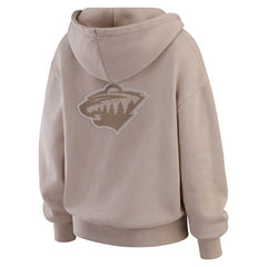 Minnesota Wild WEAR by Erin Andrews Women's Washed Pullover Crewdie - Tan - NHL 202830776