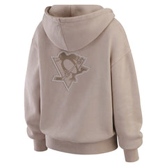 Pittsburgh Penguins WEAR by Erin Andrews Women's Washed Pullover Crewdie - Tan - NHL 202830778