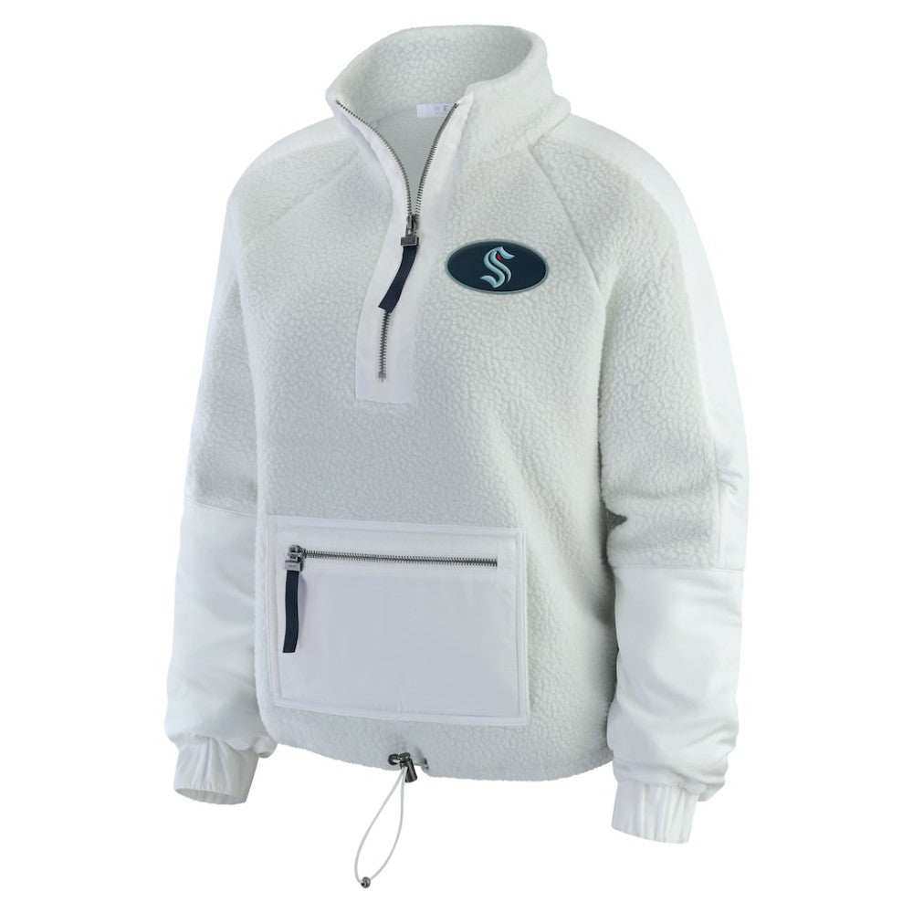 Seattle Kraken WEAR by Erin Andrews Women's Polar Fleece Quarter-Zip Jacket - Gray - NHL 202830781
