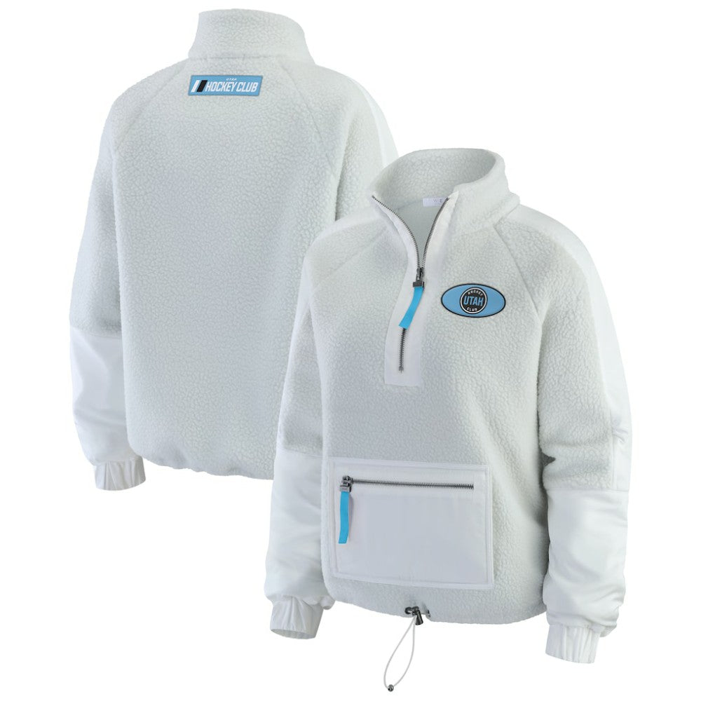 Utah Mammoth WEAR by Erin Andrews Women's Polar Fleece Quarter-Zip Jacket - Gray - NHL 202830784