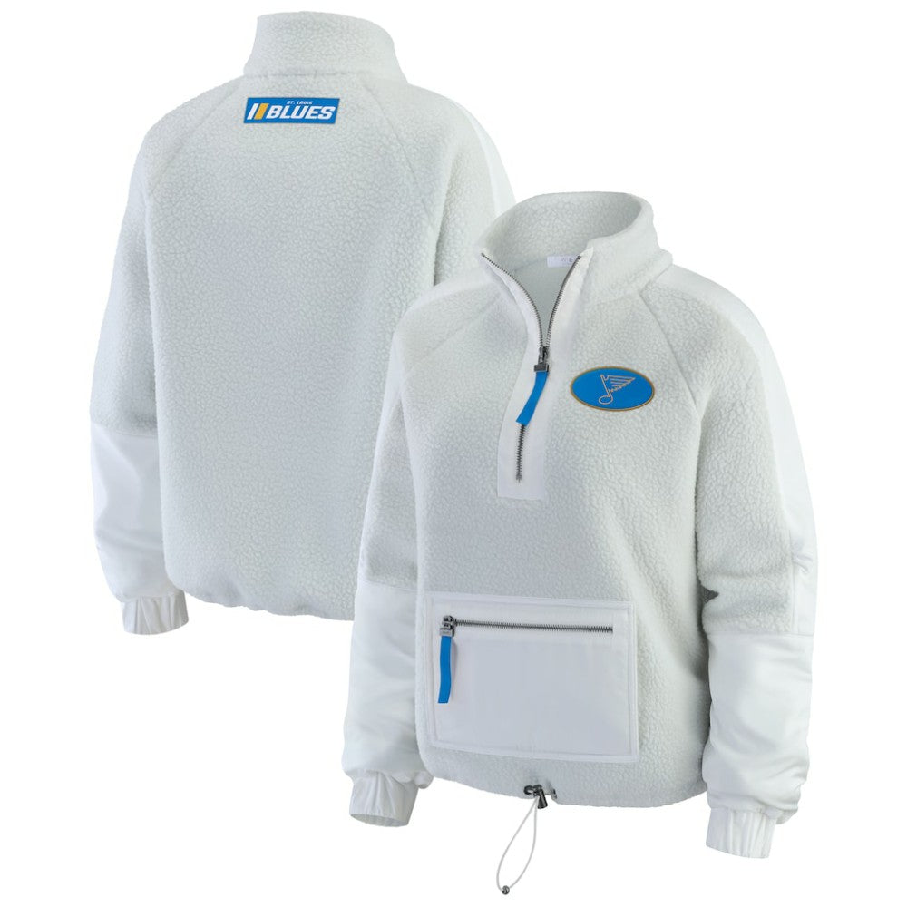 St. Louis Blues WEAR by Erin Andrews Women's Polar Fleece Quarter-Zip Jacket - Gray - NHL 202830786