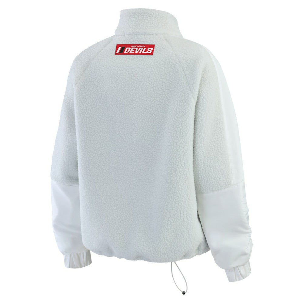 New Jersey Devils WEAR by Erin Andrews Women's Polar Fleece Quarter-Zip Jacket - Gray - NHL 202830788