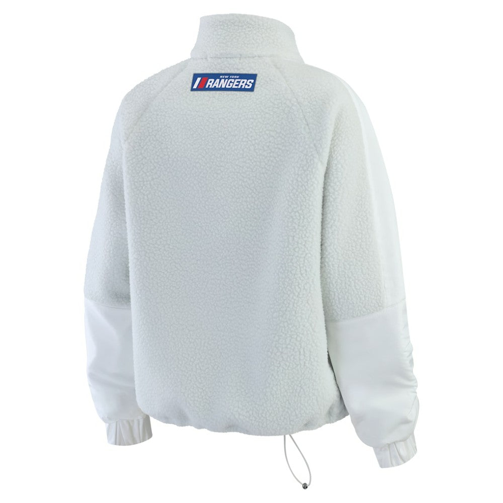New York Rangers WEAR by Erin Andrews Women's Polar Fleece Quarter-Zip Jacket - Gray - NHL 202830789