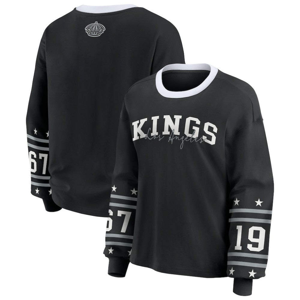 Los Angeles Kings WEAR by Erin Andrews Women's Long-Sleeve Sport T-Shirt - Black - NHL 202830806