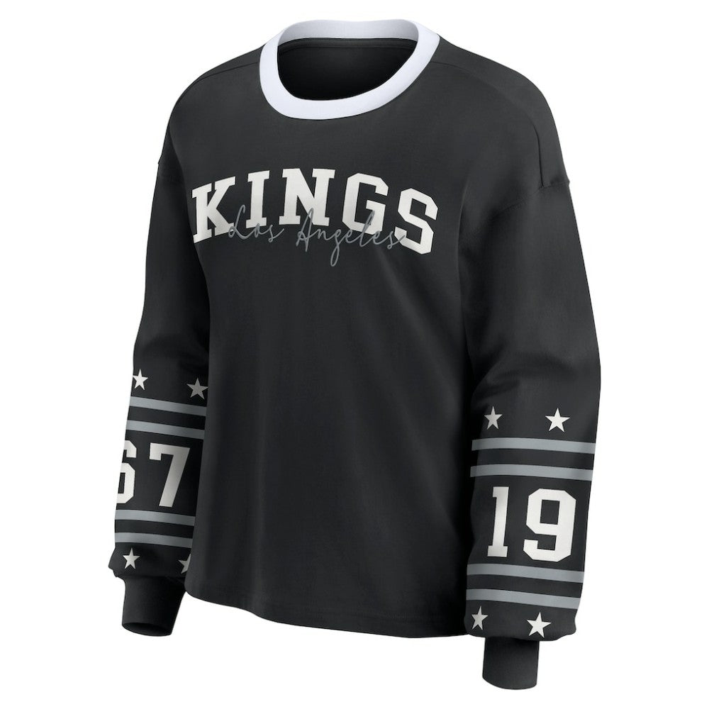 Los Angeles Kings WEAR by Erin Andrews Women's Long-Sleeve Sport T-Shirt - Black - NHL 202830806