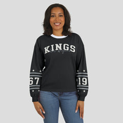 Los Angeles Kings WEAR by Erin Andrews Women's Long-Sleeve Sport T-Shirt - Black - NHL 202830806