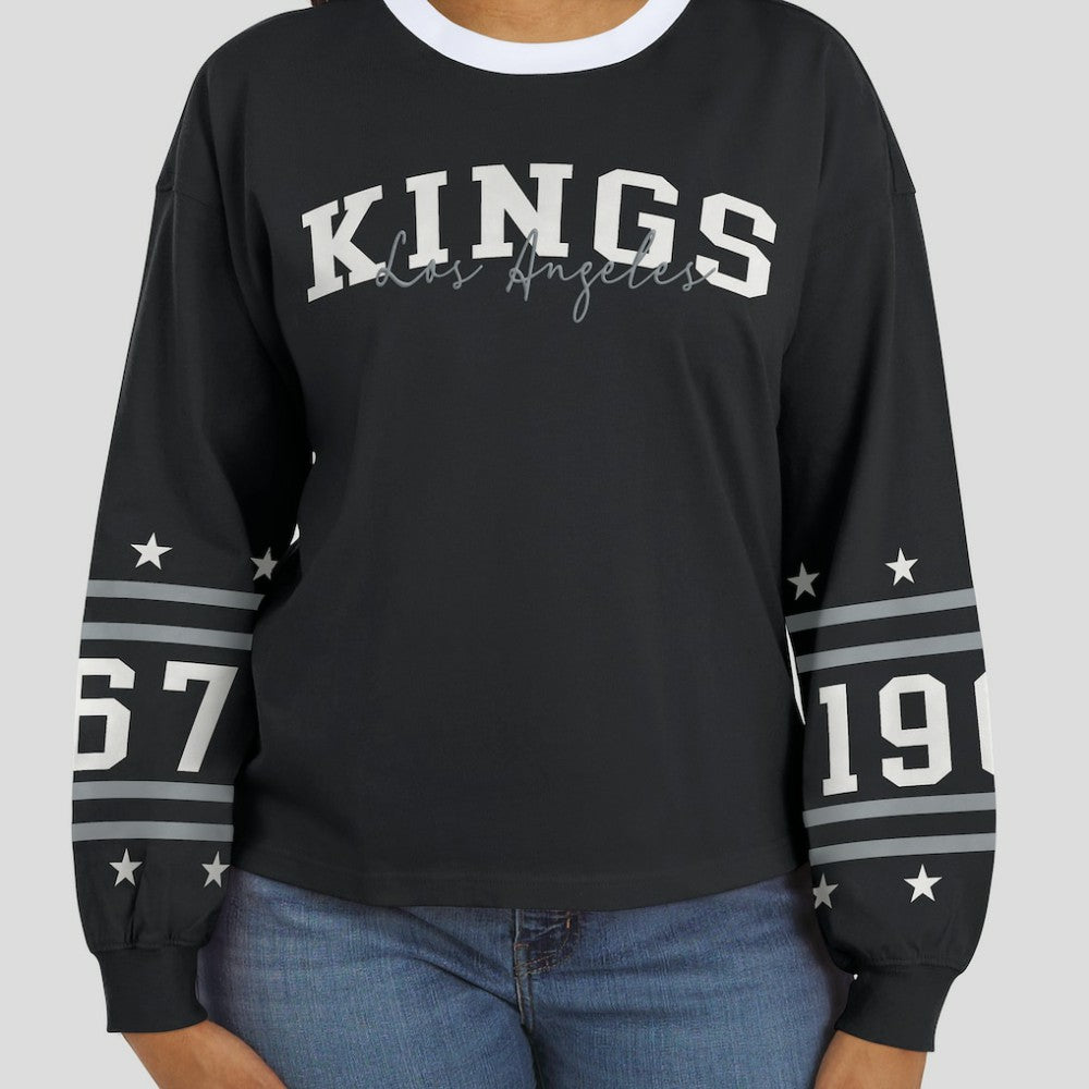 Los Angeles Kings WEAR by Erin Andrews Women's Long-Sleeve Sport T-Shirt - Black - NHL 202830806