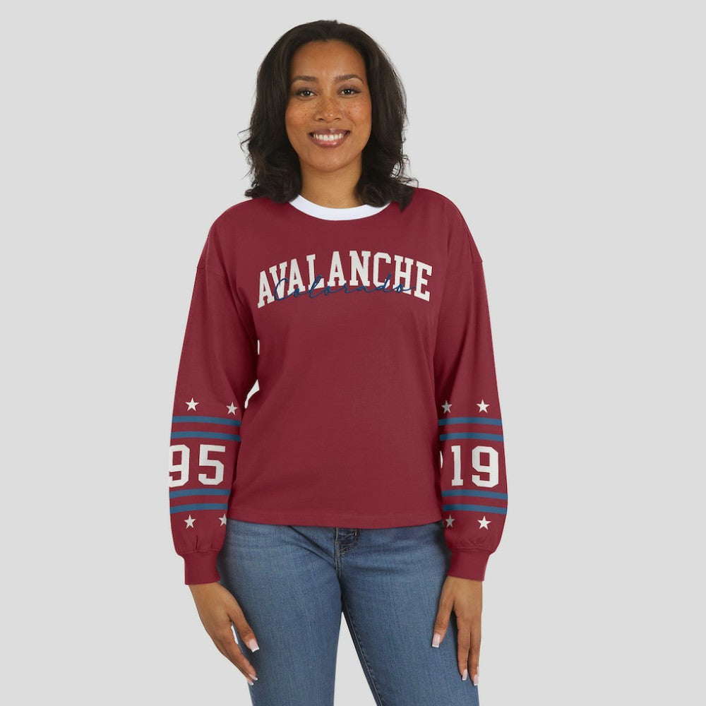 Colorado Avalanche WEAR by Erin Andrews Women's Long-Sleeve Sport T-Shirt - Burgundy - NHL 202830807