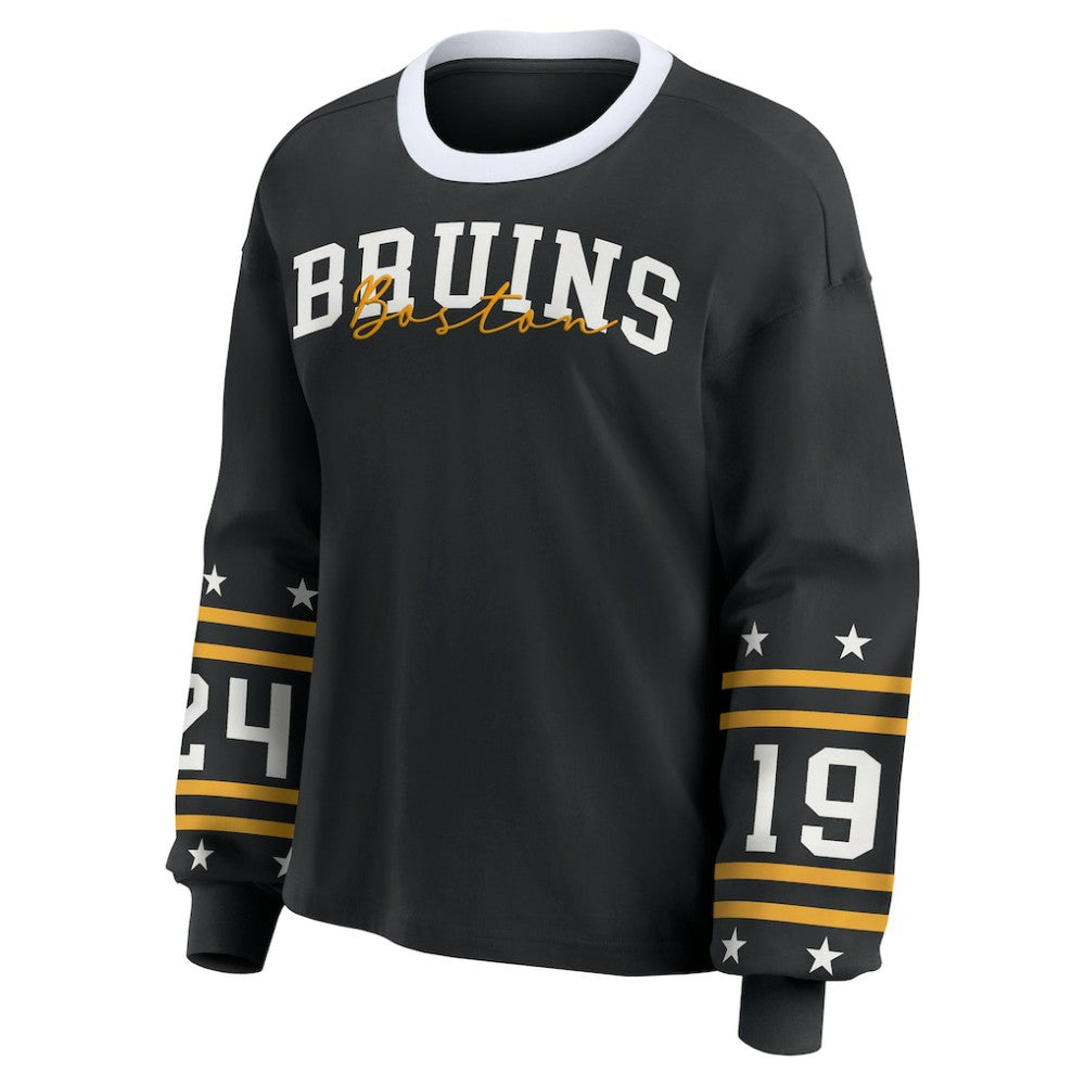 Boston Bruins WEAR by Erin Andrews Women's Long-Sleeve Sport T-Shirt - Black - NHL 202830808