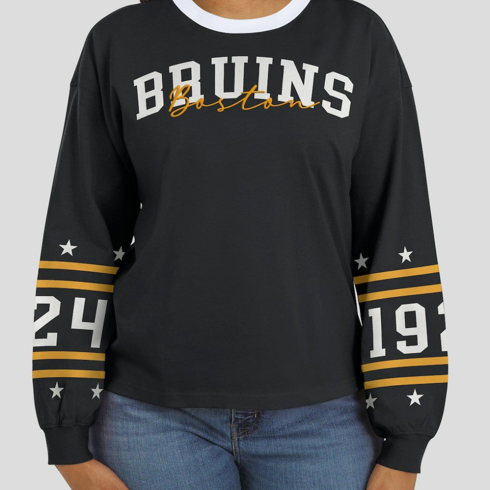 Boston Bruins WEAR by Erin Andrews Women's Long-Sleeve Sport T-Shirt - Black - NHL 202830808