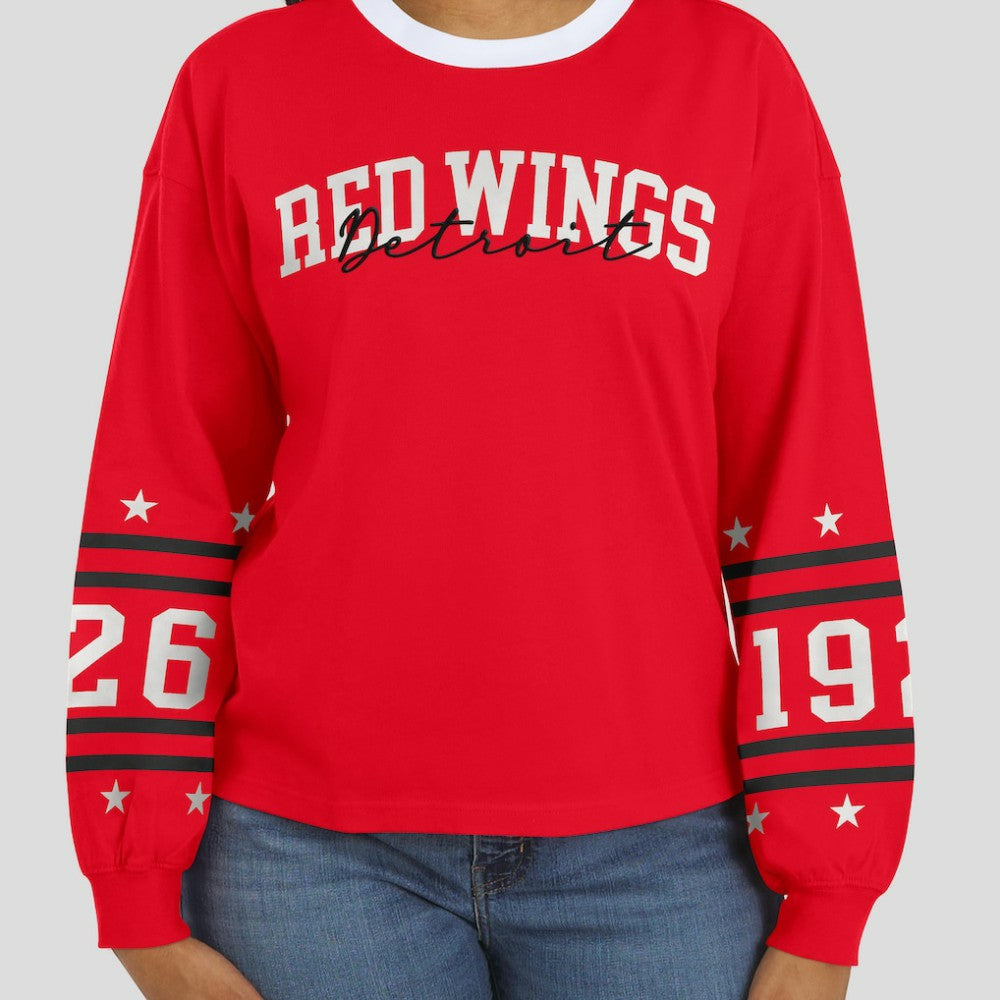Detroit Red Wings WEAR by Erin Andrews Women's Long-Sleeve Sport T-Shirt - Red - NHL 202830810