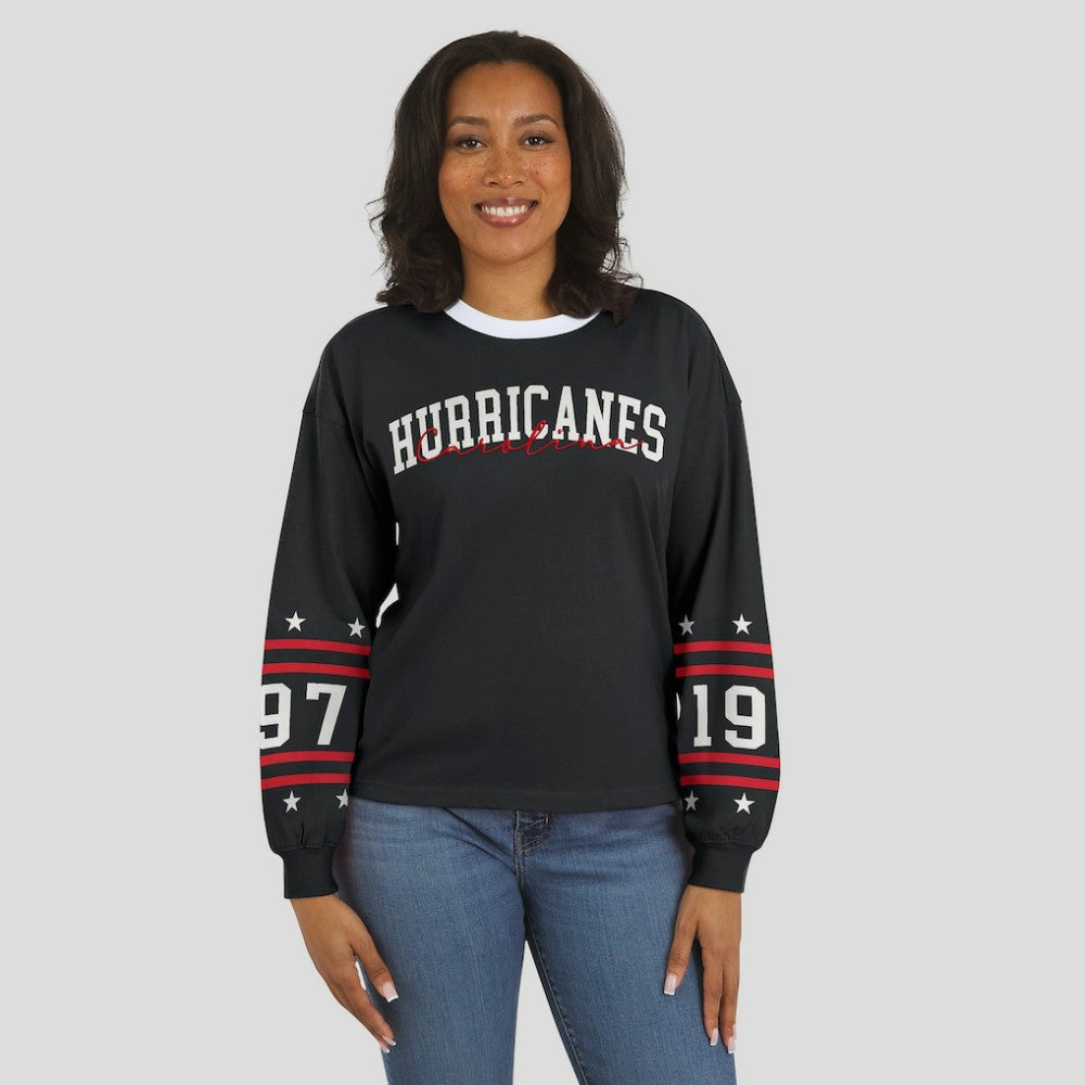 Carolina Hurricanes WEAR by Erin Andrews Women's Long-Sleeve Sport T-Shirt - Black - NHL 202830812