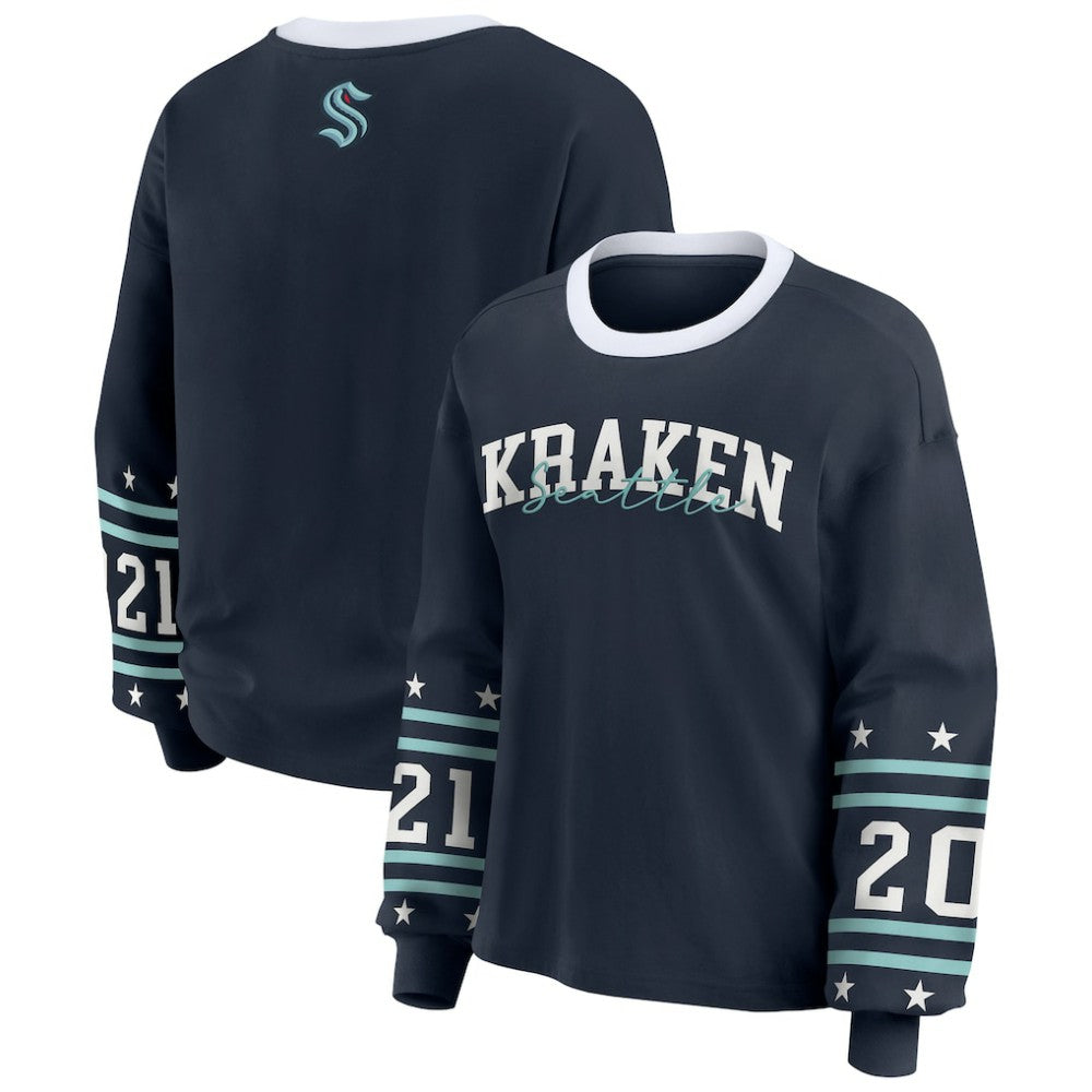 Seattle Kraken WEAR by Erin Andrews Women's Long-Sleeve Sport T-Shirt - Deep Sea Blue - NHL 202830813