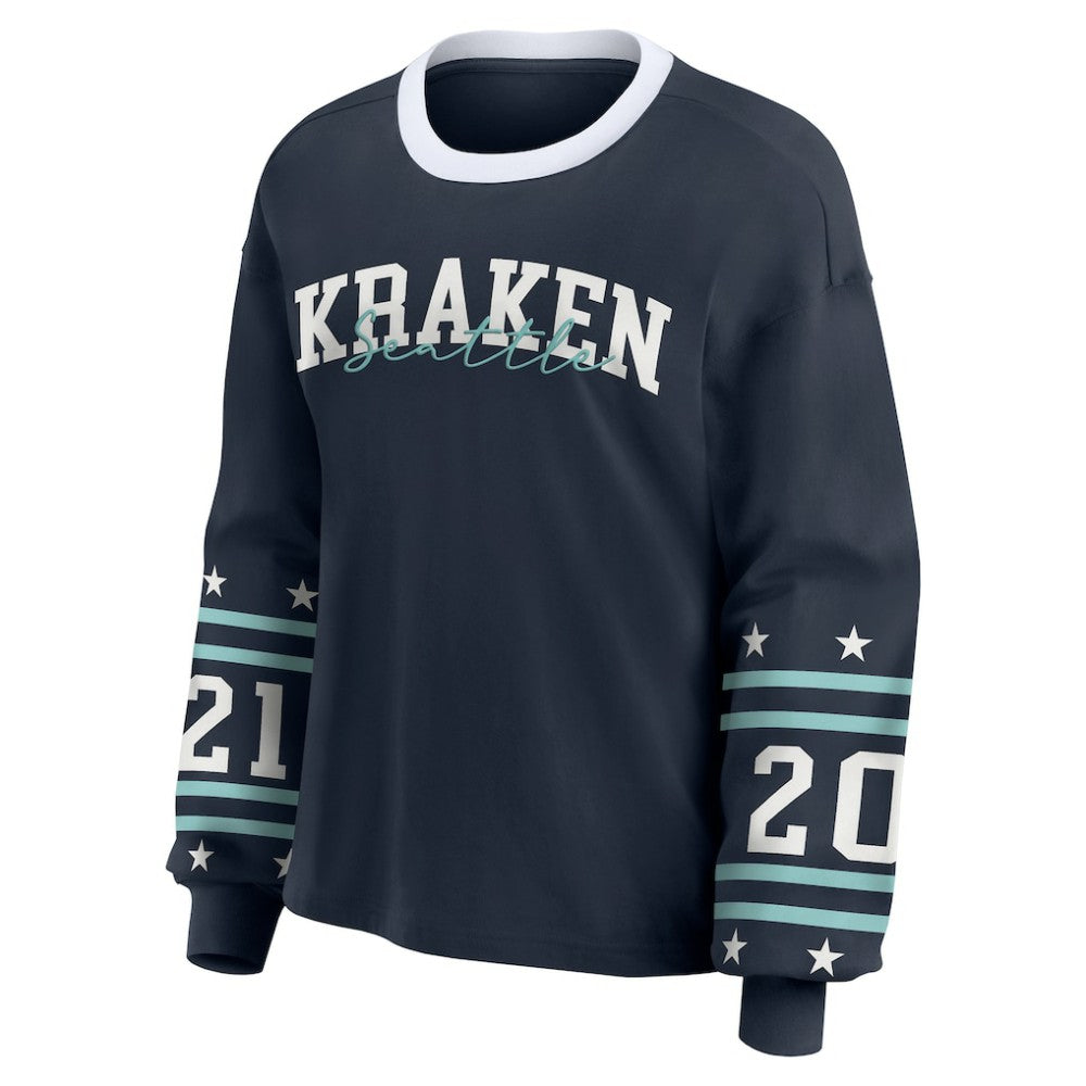 Seattle Kraken WEAR by Erin Andrews Women's Long-Sleeve Sport T-Shirt - Deep Sea Blue - NHL 202830813