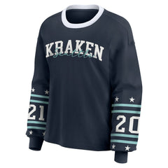Seattle Kraken WEAR by Erin Andrews Women's Long-Sleeve Sport T-Shirt - Deep Sea Blue - NHL 202830813