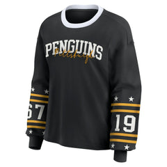Pittsburgh Penguins WEAR by Erin Andrews Women's Long-Sleeve Sport T-Shirt - Black - NHL 202830814