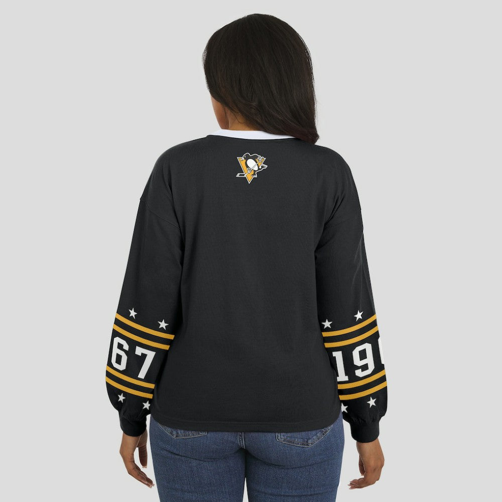 Pittsburgh Penguins WEAR by Erin Andrews Women's Long-Sleeve Sport T-Shirt - Black - NHL 202830814