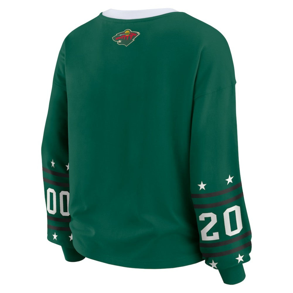 Minnesota Wild WEAR by Erin Andrews Women's Long-Sleeve Sport T-Shirt - Green - NHL 202830815