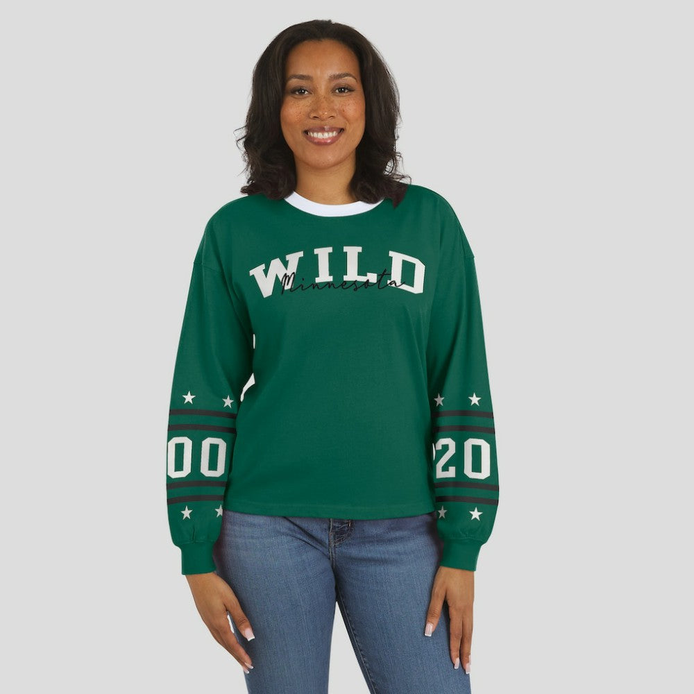 Minnesota Wild WEAR by Erin Andrews Women's Long-Sleeve Sport T-Shirt - Green - NHL 202830815