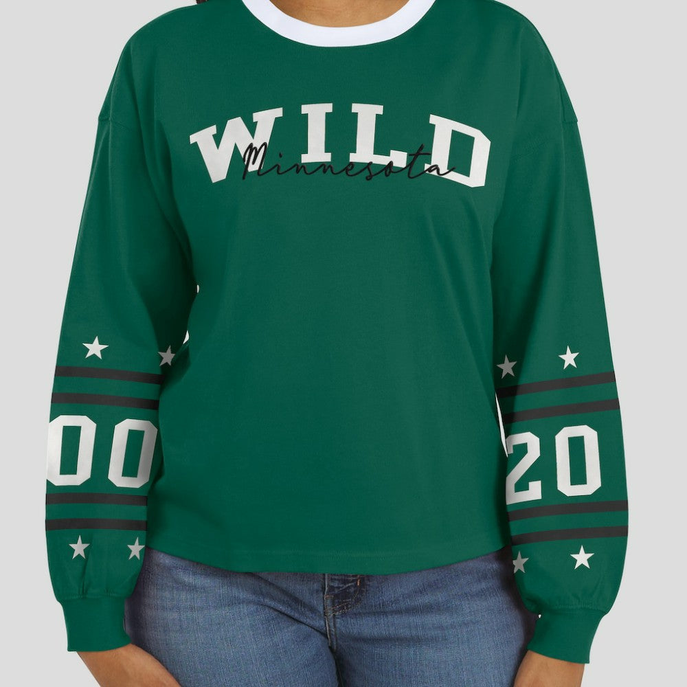 Minnesota Wild WEAR by Erin Andrews Women's Long-Sleeve Sport T-Shirt - Green - NHL 202830815