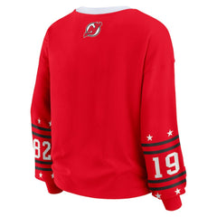 New Jersey Devils WEAR by Erin Andrews Women's Long-Sleeve Sport T-Shirt - Red - NHL 202830816