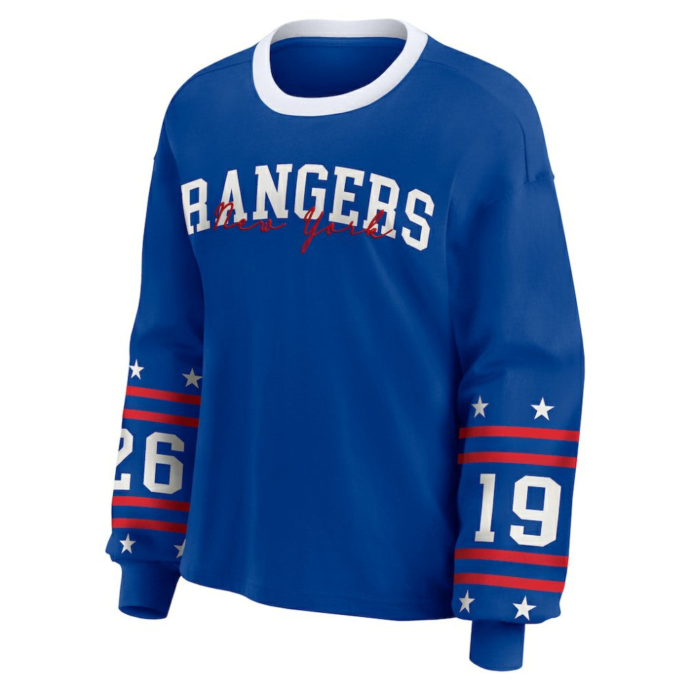 New York Rangers WEAR by Erin Andrews Women's Long-Sleeve Sport T-Shirt - Blue - NHL 202830817