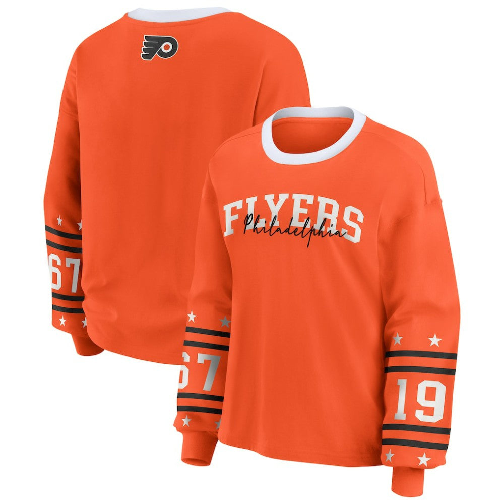 Philadelphia Flyers WEAR by Erin Andrews Women's Long-Sleeve Sport T-Shirt - Orange - NHL 202830818
