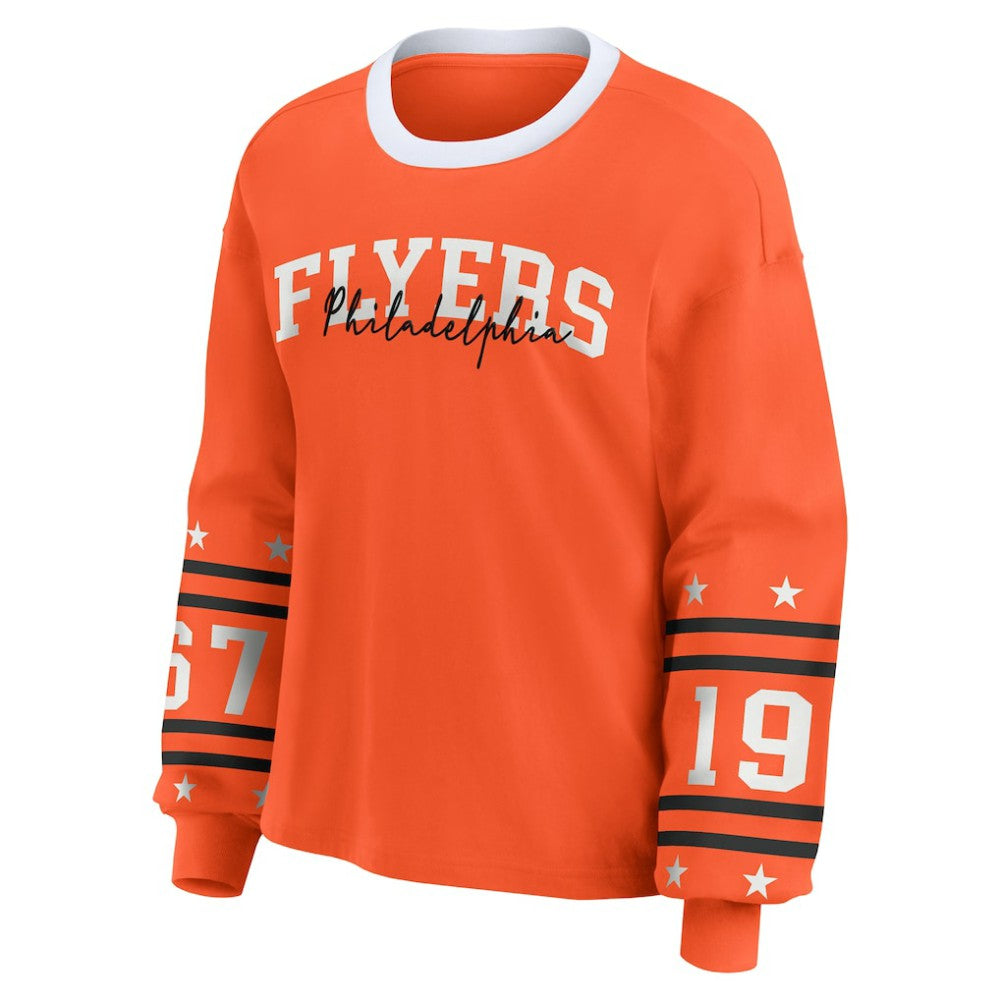 Philadelphia Flyers WEAR by Erin Andrews Women's Long-Sleeve Sport T-Shirt - Orange - NHL 202830818