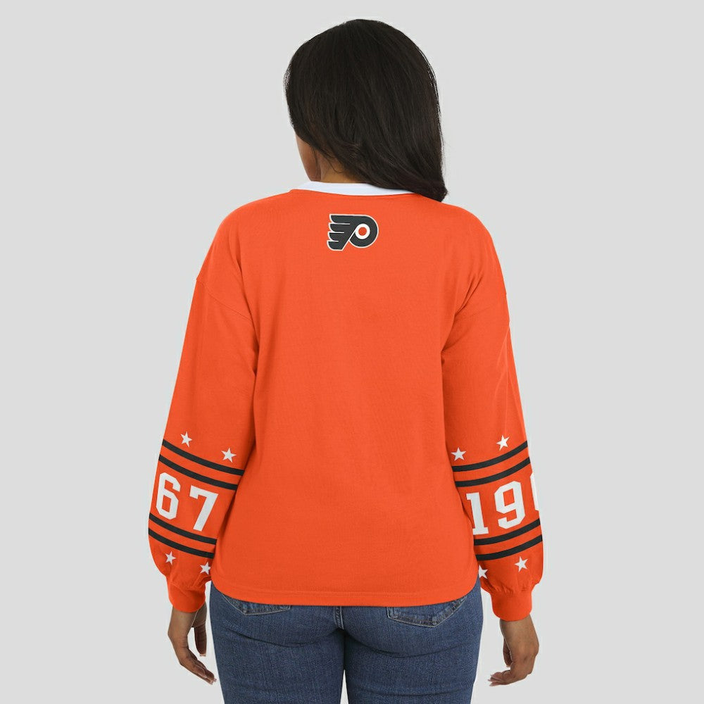 Philadelphia Flyers WEAR by Erin Andrews Women's Long-Sleeve Sport T-Shirt - Orange - NHL 202830818