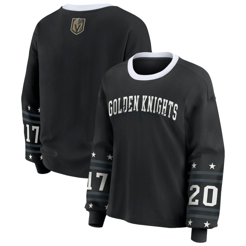 Vegas Golden Knights WEAR by Erin Andrews Women's Long-Sleeve Sport T-Shirt - Black - NHL 202830819
