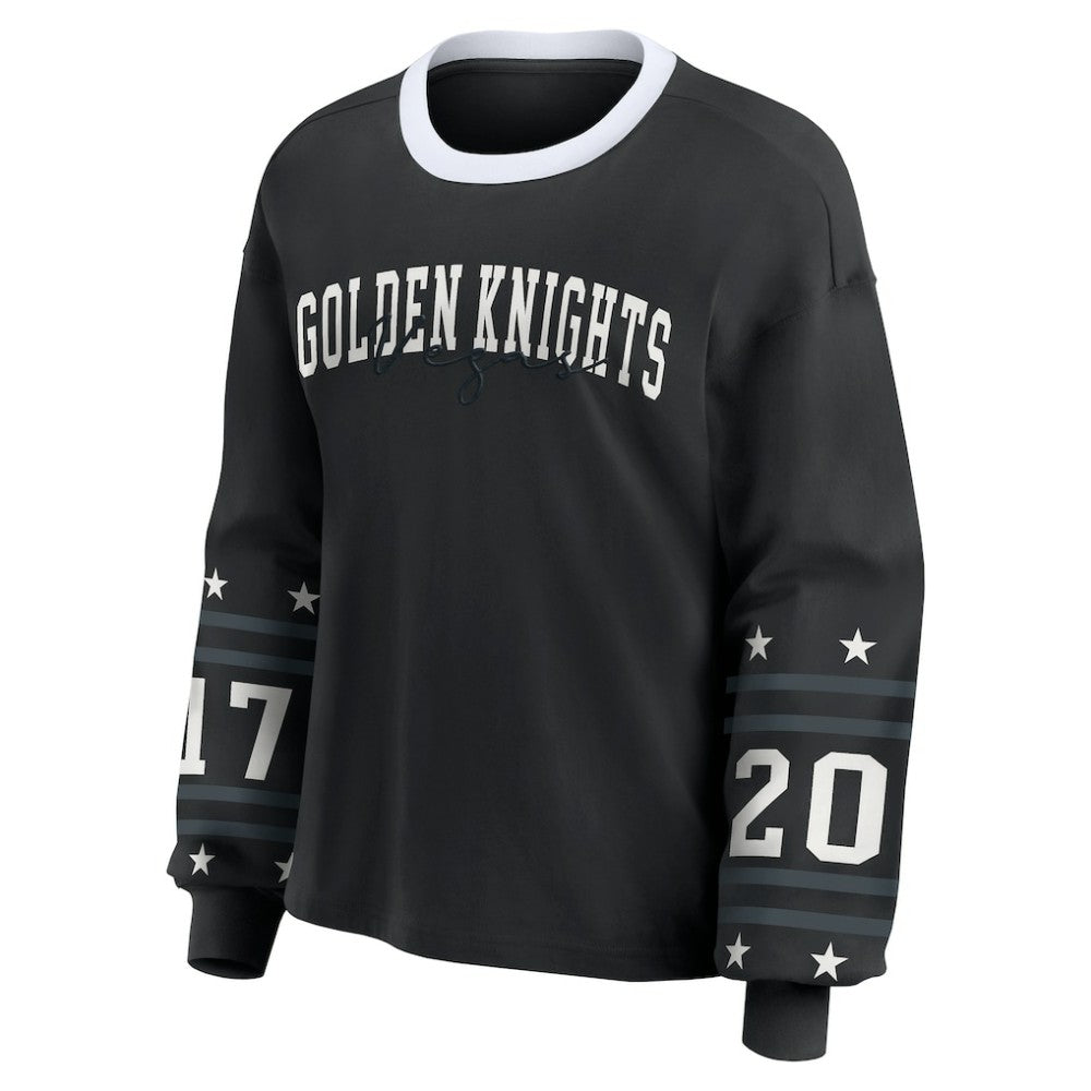 Vegas Golden Knights WEAR by Erin Andrews Women's Long-Sleeve Sport T-Shirt - Black - NHL 202830819