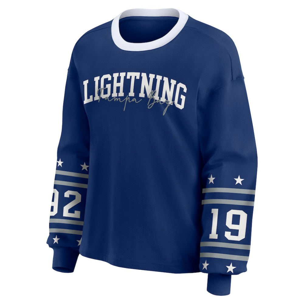 Tampa Bay Lightning WEAR by Erin Andrews Women's Long-Sleeve Sport T-Shirt - Blue - NHL 202830820