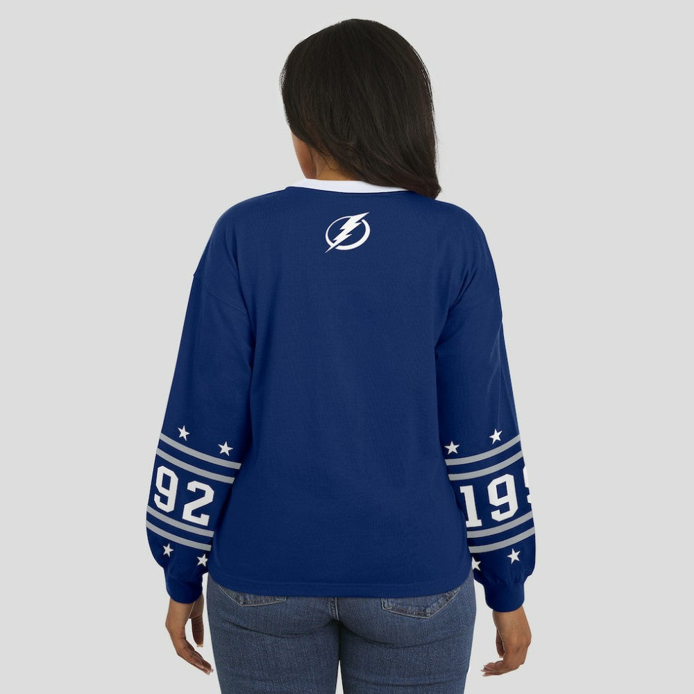 Tampa Bay Lightning WEAR by Erin Andrews Women's Long-Sleeve Sport T-Shirt - Blue - NHL 202830820
